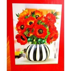 Paeone Pop-up Flower Bouquet French Poppies Paper 12 Inches Tall Valentine's Day